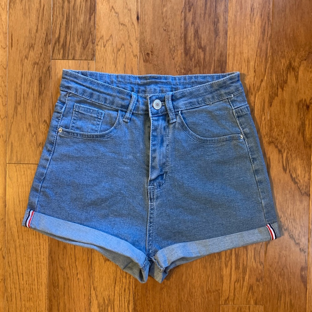 Rolled Denim Shorts